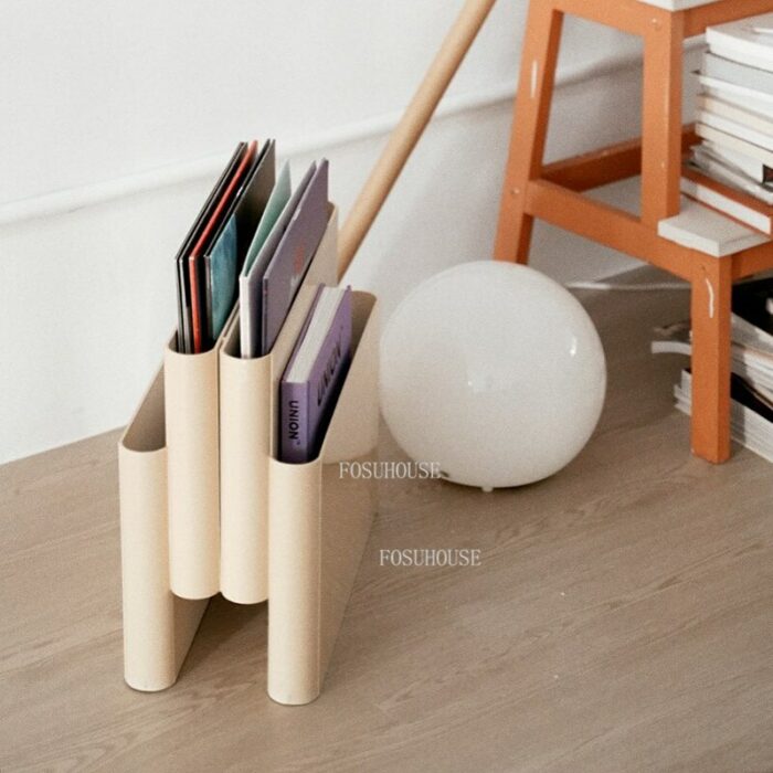 Nordic Magazine Rack Small Bookshelf Creative Floor Net Celebrity Blogger Ins Desktop Decoration Book Rack Bedroom Storage Racks 1