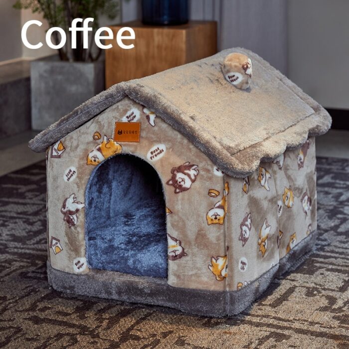 Foldable Dog House Pet Cat Bed Winter Dog Villa Sleep Kennel Removable Nest Warm Enclosed Cave Sofa Pet Supply 5