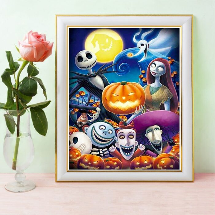 5D Diamond Painting Holiday Halloween Pumpkin Witch Diamond Mosaic AB Cross Stitch Kit Rhinestone Picture Art Home Decoration 2