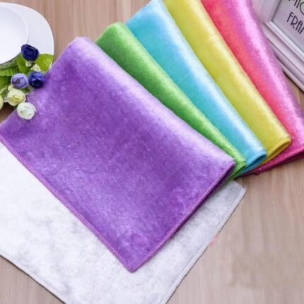 Wholesale non-stick oil mercerizing wooden fiber dish towel,magic bamboo dish Cloth,multi-function wipe towel,cleaning rag/cloth 2