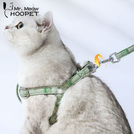 Hoopet Pet Cat Harness Vest Leash Pet Adjustable Harness with Bell Walking Leash for Kitten Puppy Small Medium Dog 1