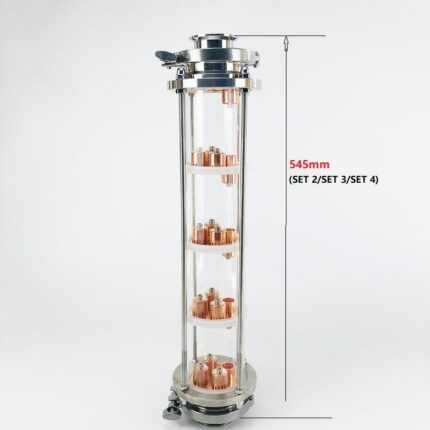 3"(76mm)OD91 Distillation Column With 5pcs Copper Bubble Plates For Distillation,5-Layer High Quality Glass Rectification Column 2