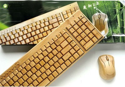 19 years new bamboo keyboard and mouse set, wireless ultra-thin bamboo keyboard and mouse 1