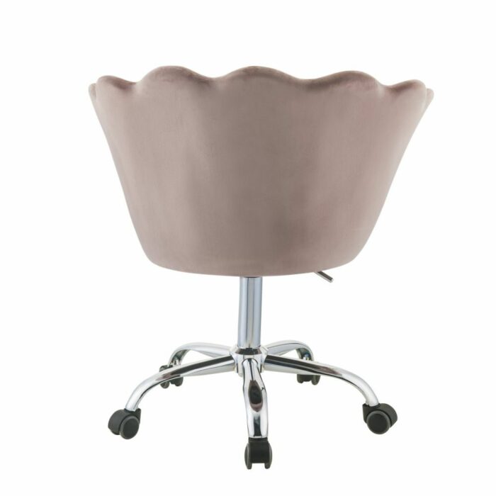 Home Modern And Minimalist Furniture Office Desk Chair Computer Chair Fashion Furniture Office Chair Rose Quartz Velvet Chrome 4