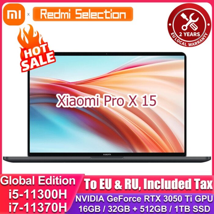 Real Stock Xiaomi Pro X 15 Laptop i5-11300H/16G/512G & i7-11370H/32G/1T RTX3050Ti 3.5K E4 OLED Screen Mi NoteBook Global PC 1