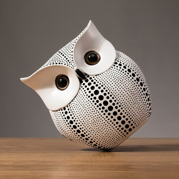 Nordic Black White Owl Statue Home Decoration Accessories Modern Creative Resin Figurines Office Decoration Abstract Sculpture 4