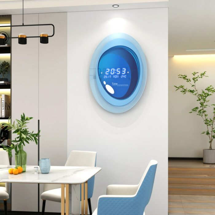 Modern Led Digital Wall Clock 3D Luminous Mute Electronic Creativity Wall Clock Led Wall Clock Jump Second Clock Home Decoration 1