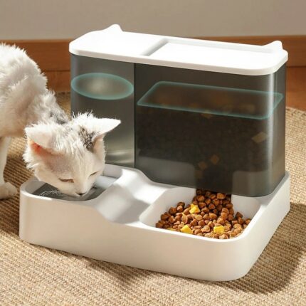 2 In 1 Cat Feeder Automatic Water Dispenser 3.8L Large Capacity Dog Drinking Bowl Detachable Pet Feeding Container Pet Supplies 1