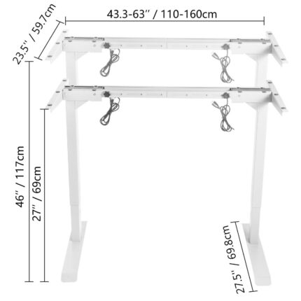 Height-adjustable desk, height-adjustable electric table frame, height-adjustable standing desk 2