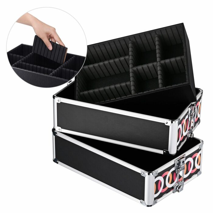 Dust-proof Durable Makeup Case with 4 Pcs 360-degree Swivel Wheels 4