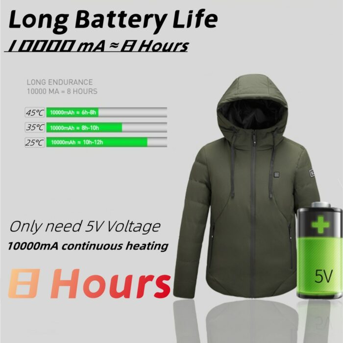 Heated Jackets Men's Vest 11 Areas USB Winter Outdoor Electric Heating Women's Jacket Warm Thermal Clothing Heatable Cotton Vest 4