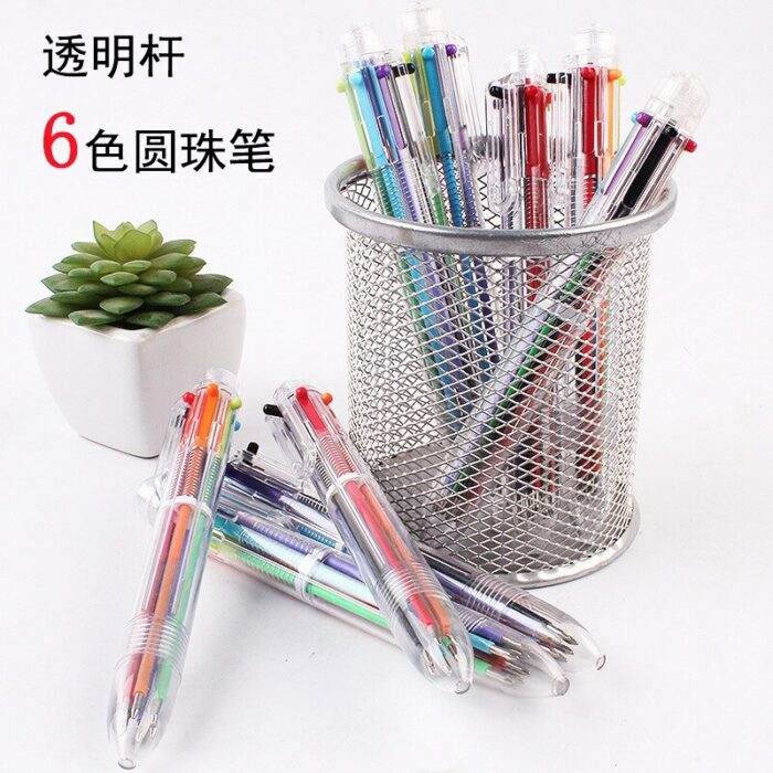 40 Pcs Multicolor Pens 0.5mm Retractable Ballpoint Pens 6 Colors Transparent Barrel Office School Supplies Students 3