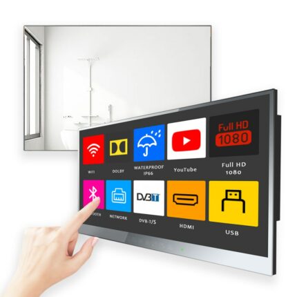 Soulaca 22 inch Touch Screen Bathroom TV Luxury Smart Mirror TV IP66 Waterproof Full HD with Wi-fi (2022 Model） 1