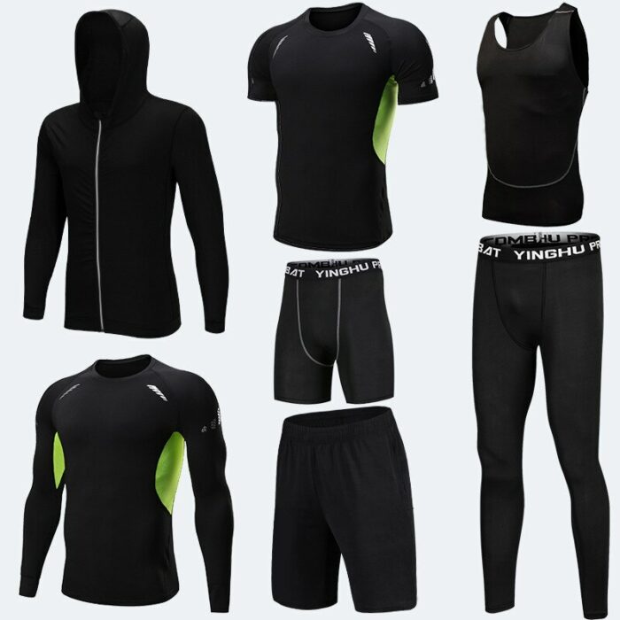 Running Training Clothes Men 7PCS/SETS Compression Running Sets Basketball Jogging Tights Underwear Set Gym Fitness Sports Suits 2