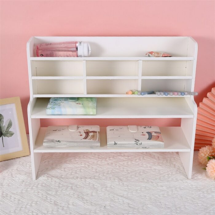 Desktop Rack Multi-layer Student Dormitory White Storage Box Simple Modern Cosmetics Storage Organizer Home Office Supplies 1