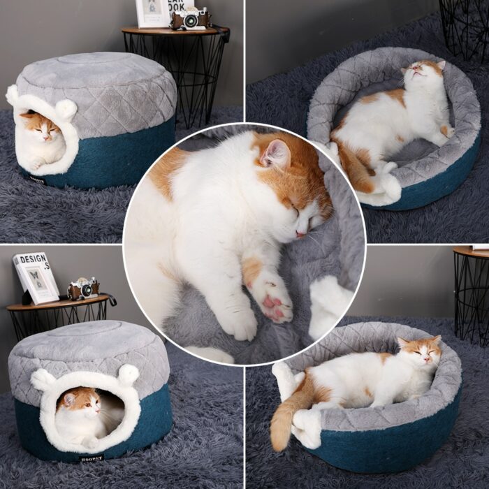 HOOPET Cat Bed House Soft Plush Kennel Puppy Cushion Small Dogs Cats Nest Winter Warm Sleeping Pet Dog Bed Pet Mat Supplies 5