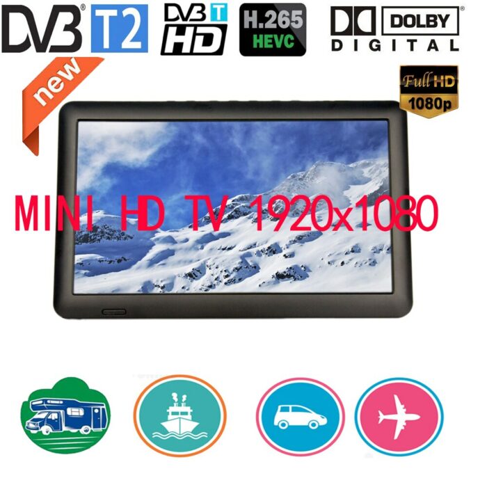 Leadstar HD 10.8 Inch LED DVBT2/DVBT Analog Portable Mini Tv Support H265/Hevc Dolby Ac3 For Home Car Boat Outdoor 1