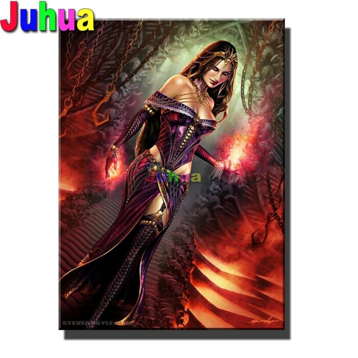 5D Diy Abstract Gothic Dark Angel Diamond Painting Portrait Diamond Mosaic 3d Picture Of Rhinestones Diamond Embroidery Wall Art 1