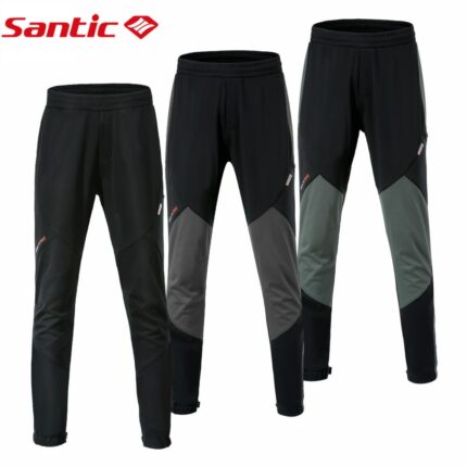 Santic Men Winter Cycling Pants Reflective MTB Pants No Padded Breathable Windproof Long Trousers Asian Size WM0C04120 1