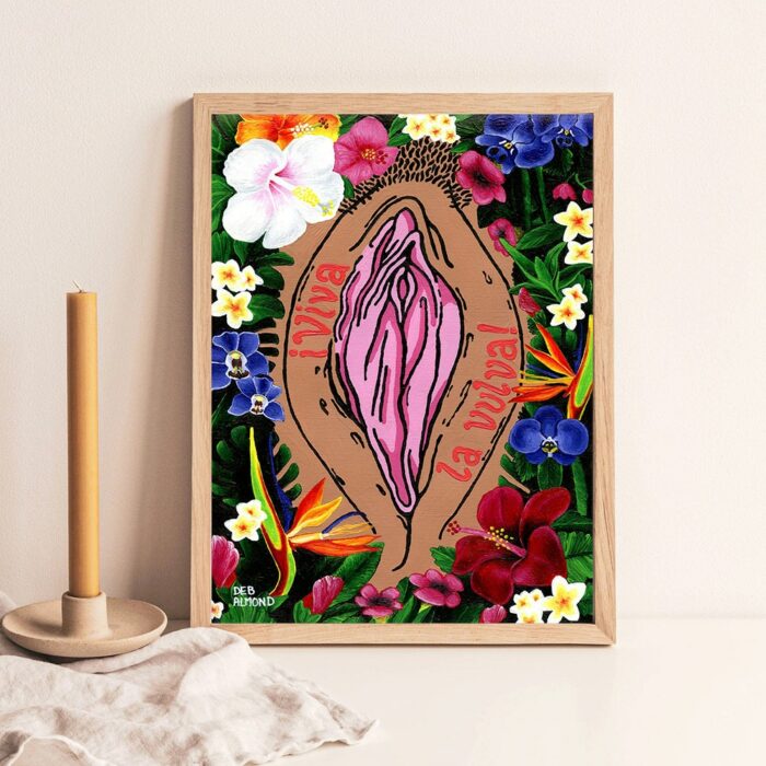 Boho Feminist Body Positive Art Print Poster Flowers Vulva Vagina Sign Canvas Pictures Doctor Office Room Wall Decor Painting 3