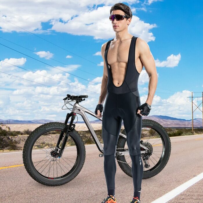 Santic Men Cycling Tight Bib Pants Long-distance Cycling Long Pants Quick-drying Perspiration Breathable Imported Cushion 5