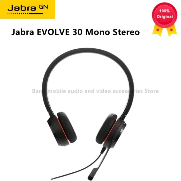 Original Jabra EVOLVE 30 Mono Stereo Wired Headset Noise Cancelling Headphones Mute Button Telephone Earphones MS/UC With Mic 1