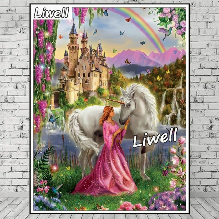 5d Moon Light Unicorn And Fairy Diamond Art Painting Kit Rhinestone Cross Stitch Handmade Mosaic Artwork Gift For Home Decor 2