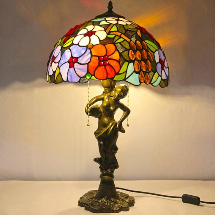 AOSONG Tiffany Table Lamp LED Creative Exquisite Color Glass Desk Light Decor For Home Study Bedroom Hotel Bedside 3