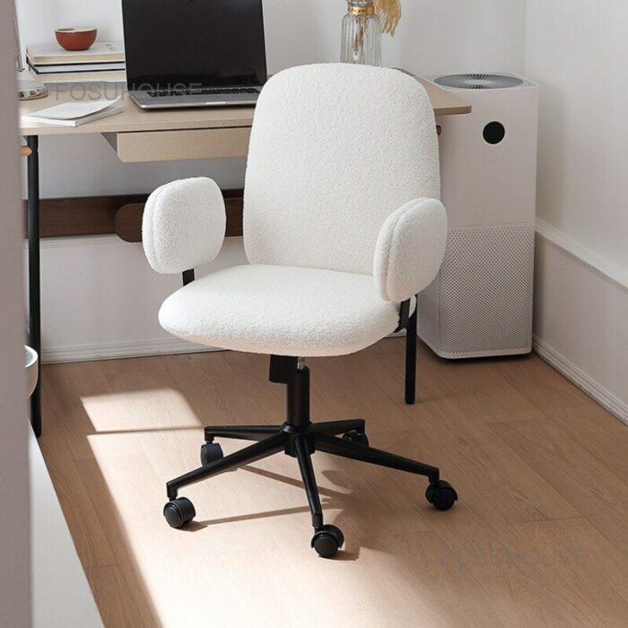 European Luxury Swivel Office Chairs Home Fabric Back Bedroom Computer Chairs Office Furniture Lift Gamer Chair Leisure Armchair 1