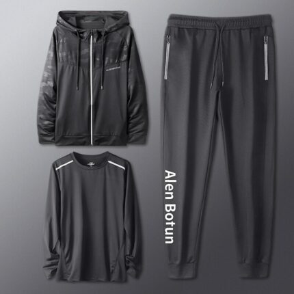 Reflective Running Tracksuits Men's Jogging Sets Basketball Soccer Shirts Pants Gym Tights Suits Husband Sports Training Clothes 2