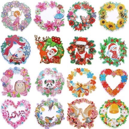 DIY Diamond Painting Wreath for Door Diamond Embroidery Kit Special Shaped Drill Cross Stitch Diamond Art Craft Home Decoration 1