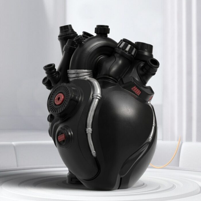 Cyberpunk Heart Vase Technology Resin Flower Container Pots Body Sculpture Desktop Home Decoration Ornaments Crafts Gifts 3