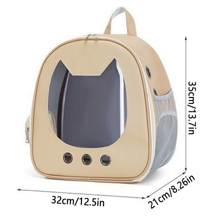 Cat Carrier Bag PU Portable Travel Outdoor Backpack for Small Dog Cats Transparent Breathable Carrying Shoulder Bag Pet Supplies 6