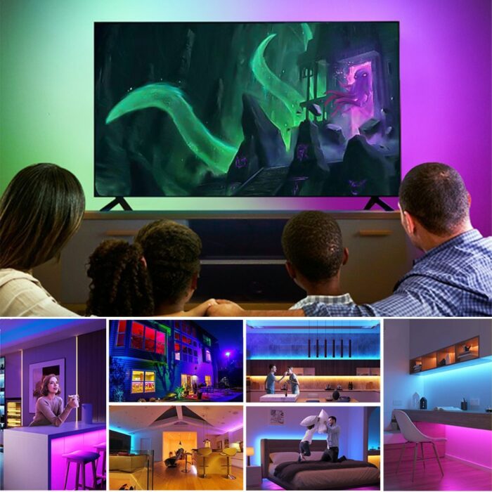 Led Strip Light Bluetooth Music Control DIY Ambient TV Computer Dream Screen Backlight Addressable WS2812B DC5V 6