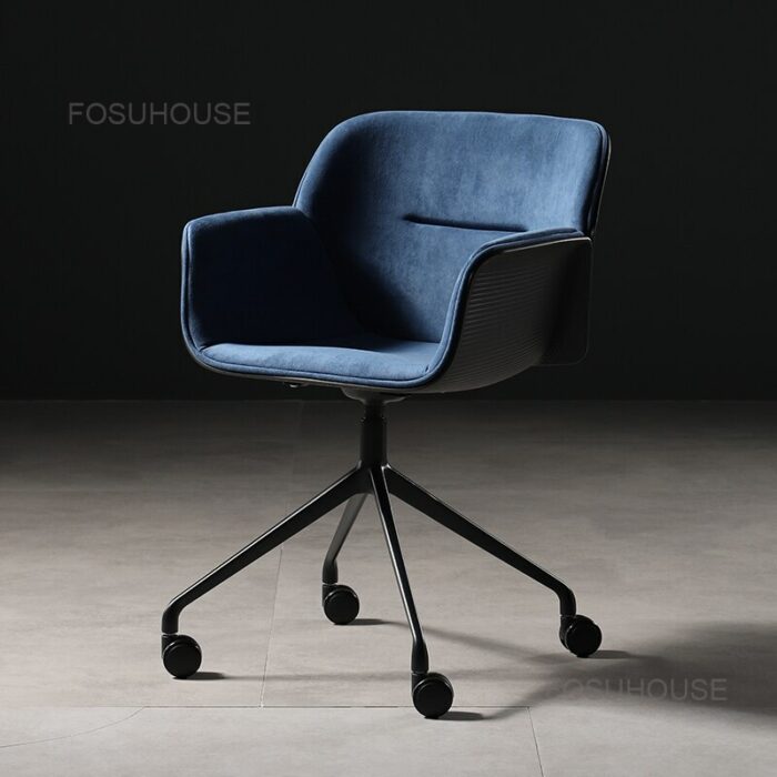 Modern Backrest Home Computer Chair Nordic Luxury Fabric Office Chairs Swivel Lift Armchair Office Furniture Cloth Gaming Chair 4