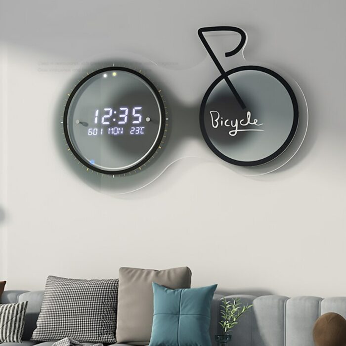 Modern Led Digital Wall Clock 3D Luminous Mute Electronic Creativity Wall Clock Led Wall Clock Jump Second Clock Home Decoration 2