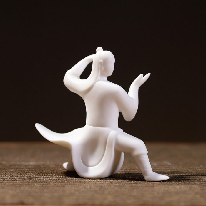 Blanc de Chine Tai Chi Master Figure Ornament Kung Fu Ace Figurines Neo-modern Decoration 3