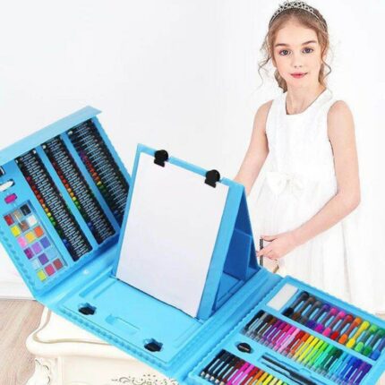 176PCS Kids Gift Creative Painting Graffiti Paint Brush Set Fashion Children Daily Entertainment Toy Art Sets With Easel 2