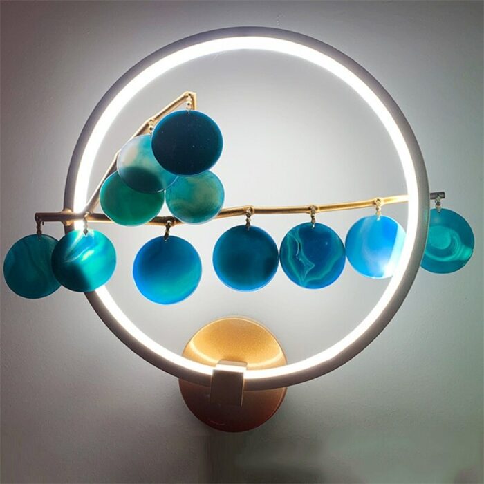 AOSONG Modern Wall Lamp Round Creative Design Agate Flower Sconce LED Decorative Fixtures Corridor Lighting 4