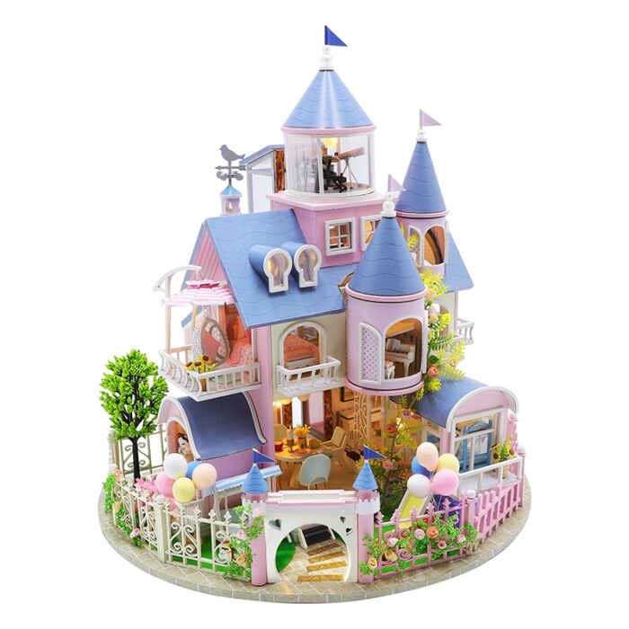 DIY Dollhouse Kit with Music DIY Miniature House Kit with Furniture Handmade Crafts for Adults Miniature Dollhouse Gifts 1