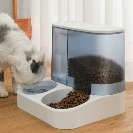 Pet Cat Automatic Drinking Water Feeder Large Capacity Water Dispenser Dry And Wet Separation Transparent Visual Feeder Dog Bowl 1