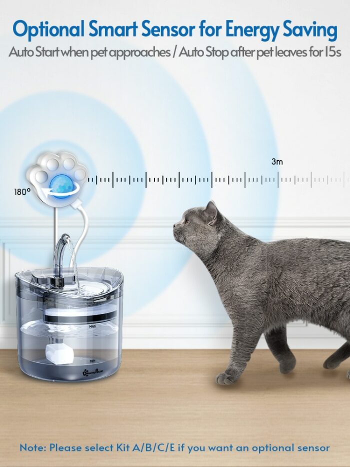 DownyPaws 2L Automatic Cat Water Fountain With Faucet Dog Water Dispenser Transparent Filter Drinker Pet Sensor Drinking Feeder 4