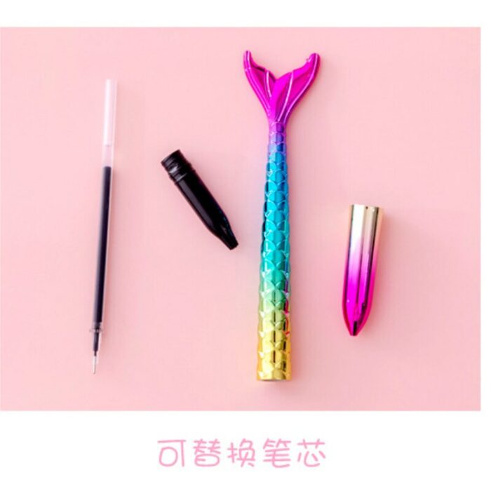 30Pcs Simple Mermaid Neutral Pens 0.5mm Black Ink Student Small Fresh Cartoon Personality Girl Water Pen Kawaii School Supplies 5