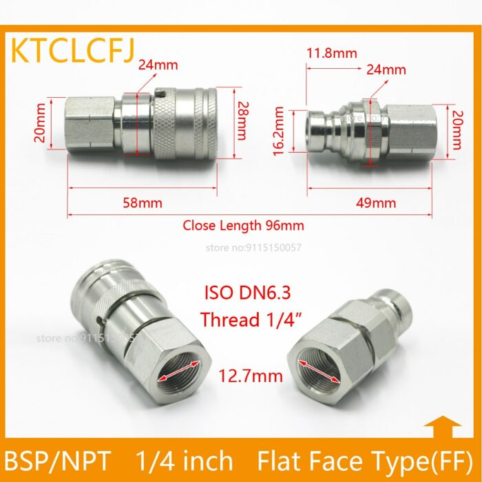 6pcs 1/2 Inch +6pcs 3/4 Inch+6pcs 1 Inch BSP Flat Quick Connector 4