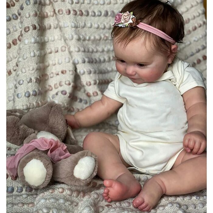 50Cm Full Body Silicone Waterproof Reborn Doll Maddie Hand-Detailed Painting with Visible Veins Lifelike 3D Skin Tone Gift 3