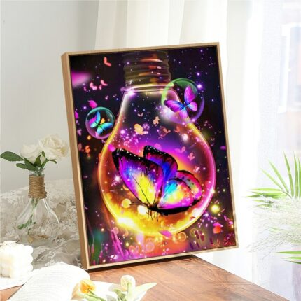 5D DIill Diamond Embroidery Butterfly Animal New Arrival Diamond Painting Light Full Square Round Mosaic DIY Art Handmade Hobby 2