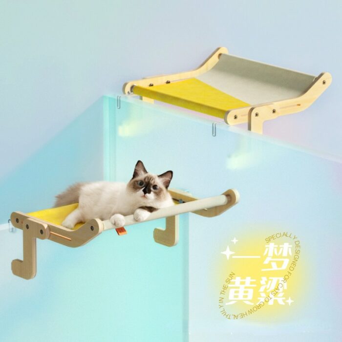 Window cat hanging bed large balcony window hammock hanging cat nest cat window sill cat frame bedside hanging nest 5