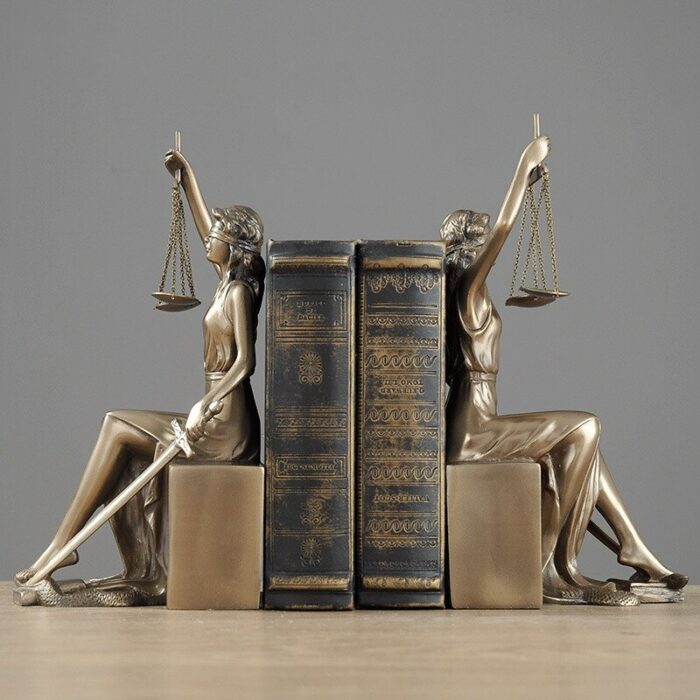 European-style Home Office Decorations Goddess Of Justice Bookends Bookends Lawyer Gifts Character Sculpture Art Ornament 3