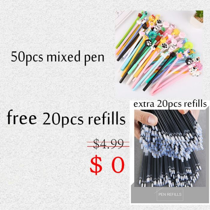 50 PCs Creative Cartoon Writing Tool Cute Neutral Pen Office Stationery Student Signature Pen Wholesale 4