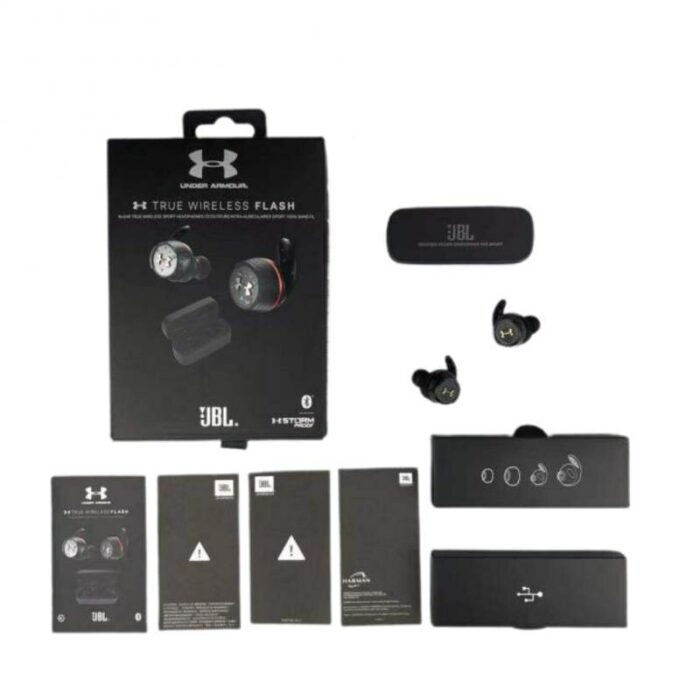 JBL Under Armour Wireless Flash IN-Ear Sport Headphones Stereo Bluetooth WaterProof Earbud Music Eardphones With Charge Box 5